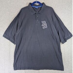 Bad Boy Polo Shirt Mens 2XL Navy Blue Cotton Embroidered‎ Logo Y2K Baggy Vintage